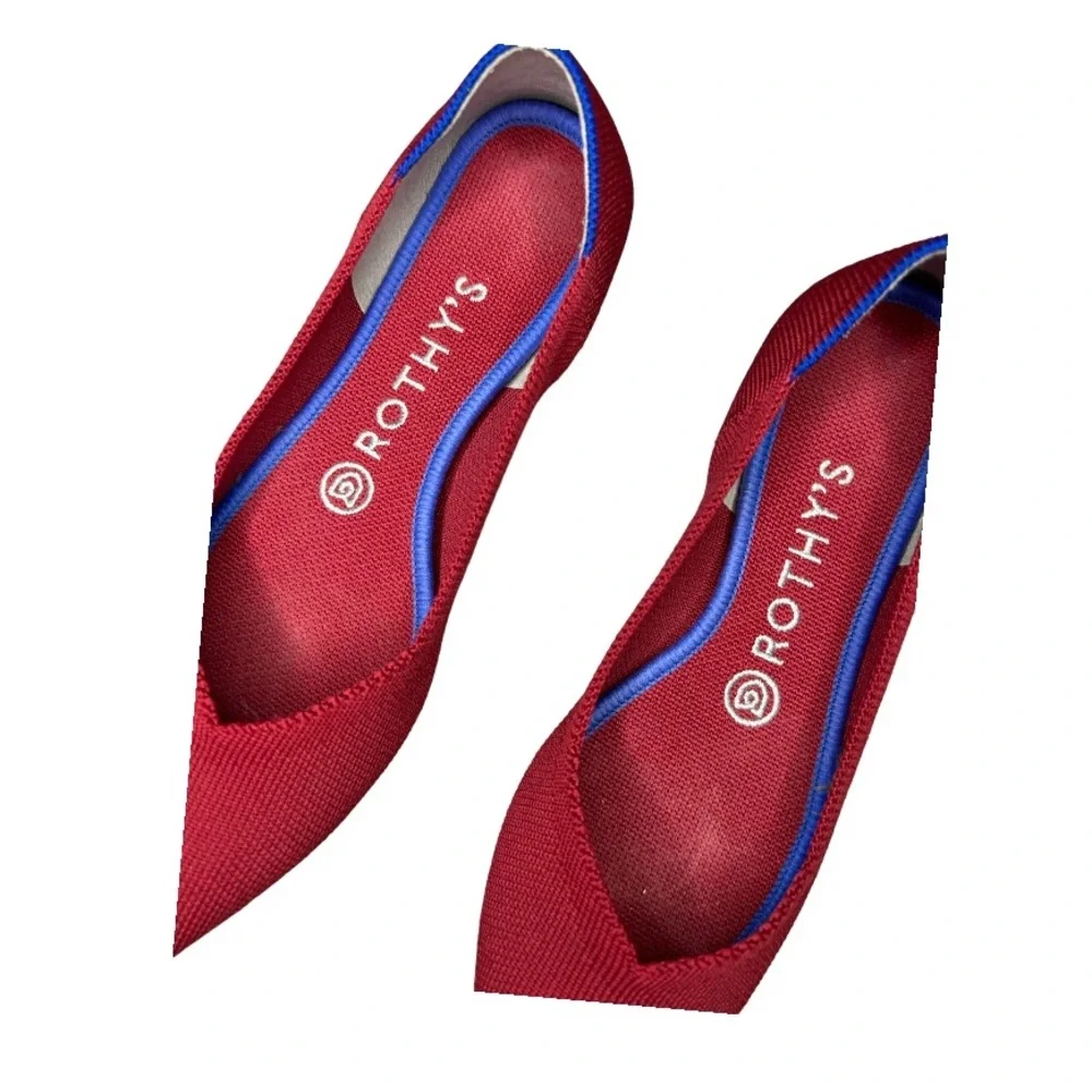 Rothy’s The Point flats in chili - red with blue 7.5 - Picture 3 of 11